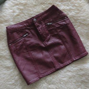 H&M Burgundy Pleather Skirt